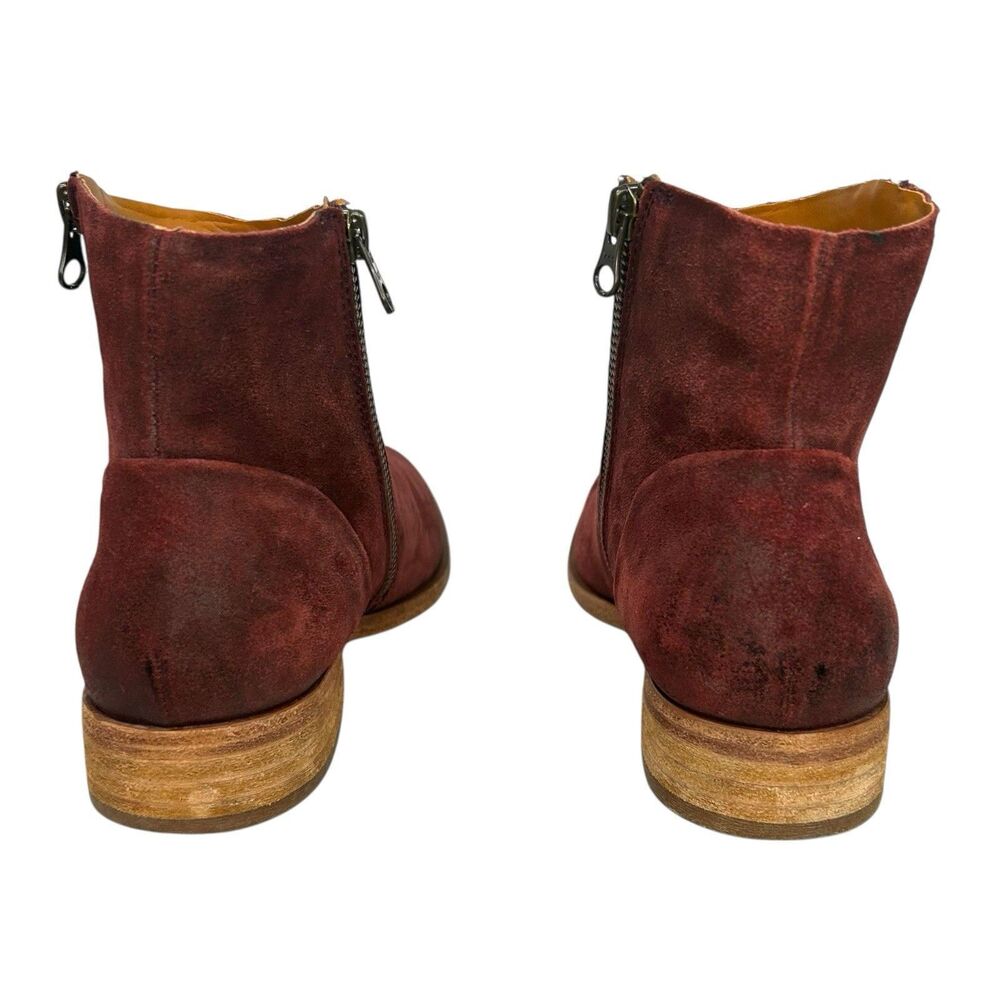 Kork-Ease Riley Boots Dark Brick Distressed Red Leather Ankle Zipper Women’s 8.5 - Picture 4 of 10